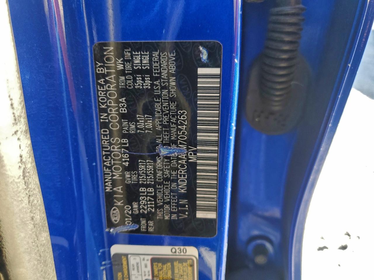 2021 Kia Seltos Ex VIN: KNDERCAA1M7054263 Lot: 93923015