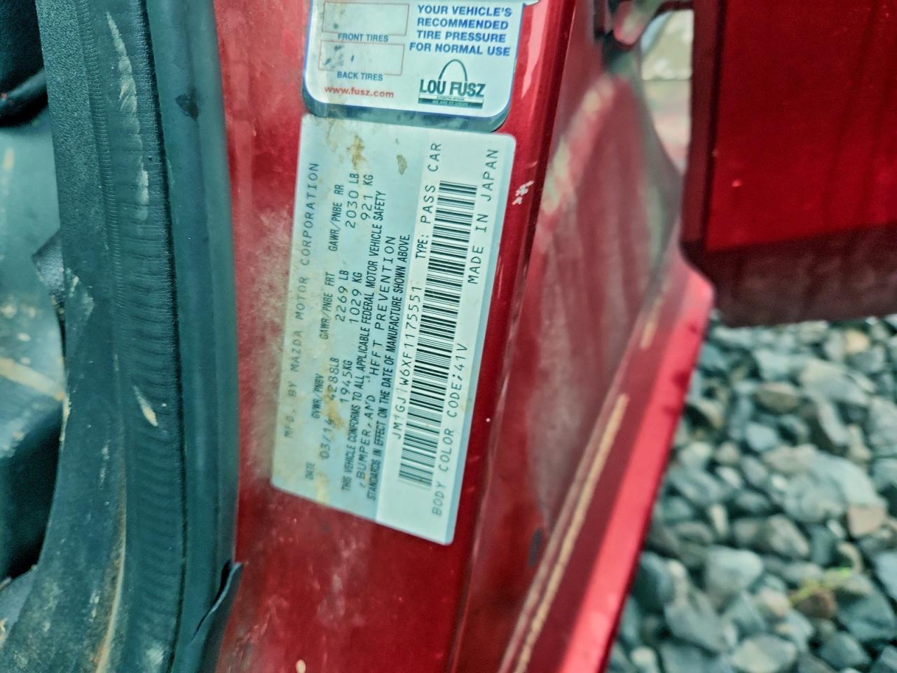 2015 Mazda 6 Grand Touring VIN: JM1GJ1W6XF1175551 Lot: 93882605