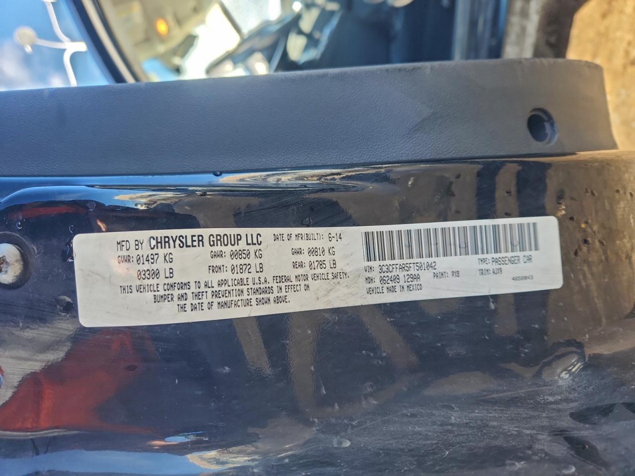 2015 Fiat 500 Pop VIN: 3C3CFFAR5FT501042 Lot: 94191565