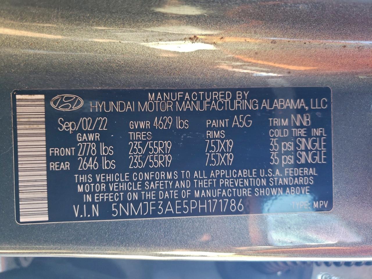 2023 Hyundai Tucson Sel VIN: 5NMJF3AE5PH171786 Lot: 94139775