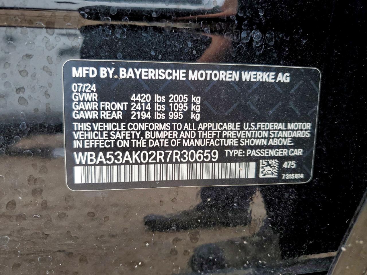 2024 BMW 228I VIN: WBA53AK02R7R30659 Lot: 93275225