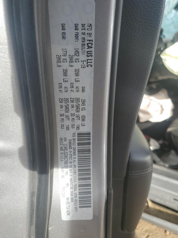 2019 Dodge Durango Gt VIN: 1C4RDJDG9KC780199 Lot: 92448695