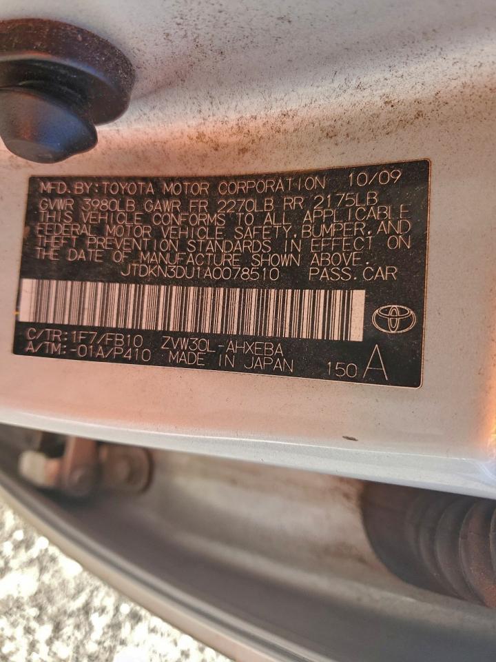 2010 Toyota Prius VIN: JTDKN3DU1A0078510 Lot: 94044895