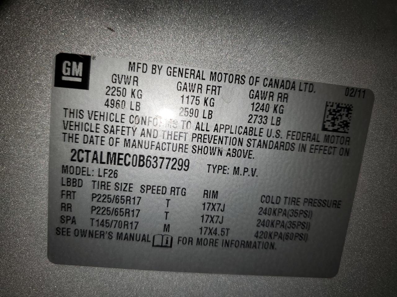 2011 GMC Terrain Sle VIN: 377299 Lot: 91731895