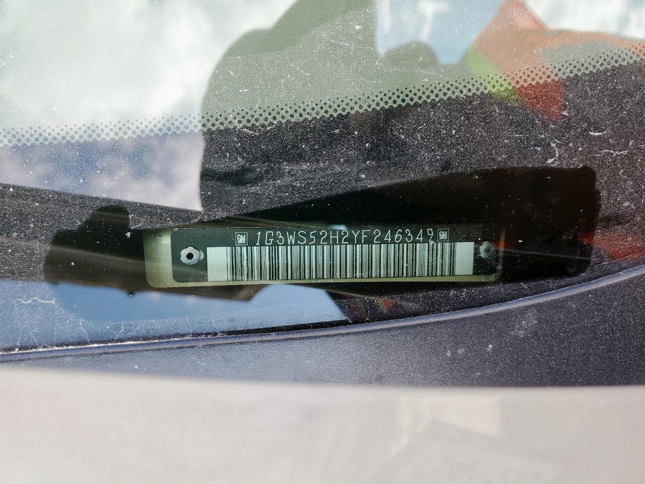 2000 Oldsmobile Intrigue Gl VIN: 1G3WS52H2YF246349 Lot: 93054815