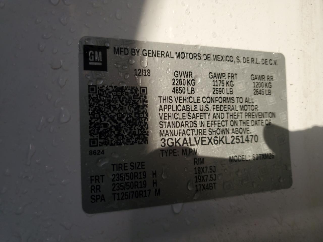 2019 GMC Terrain Slt VIN: 3GKALVEX6KL251470 Lot: 92213555