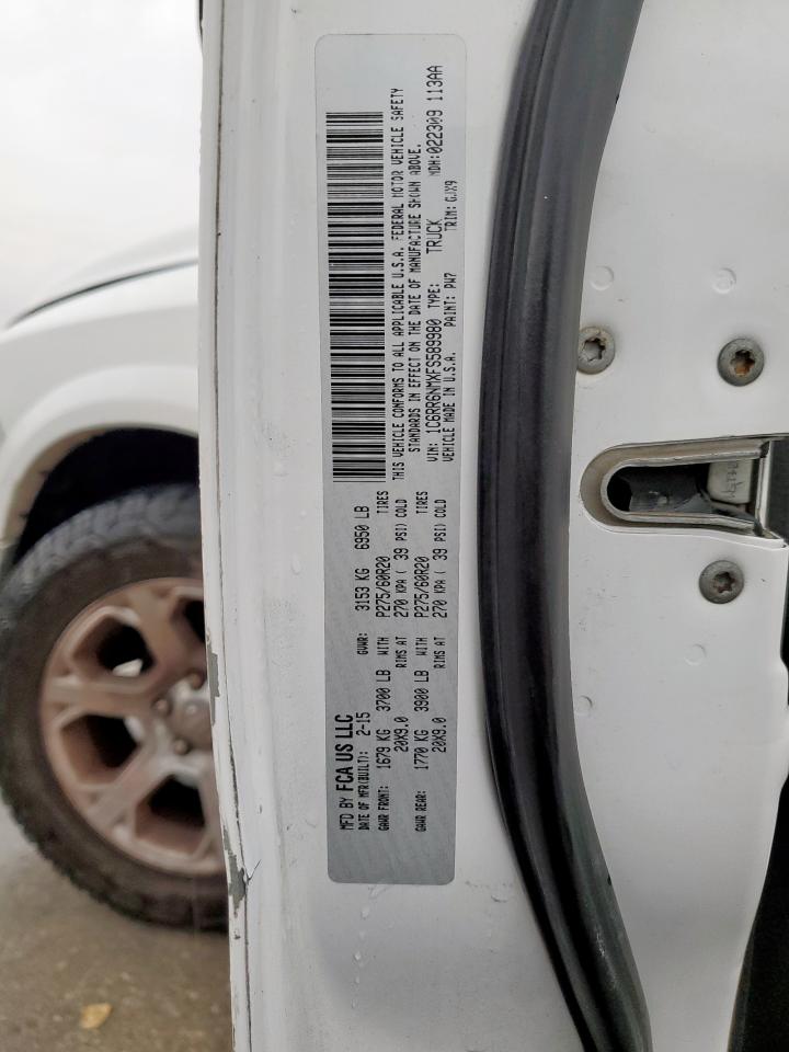 2015 Ram 1500 Laramie VIN: 1C6RR6NMXFS589980 Lot: 93203205