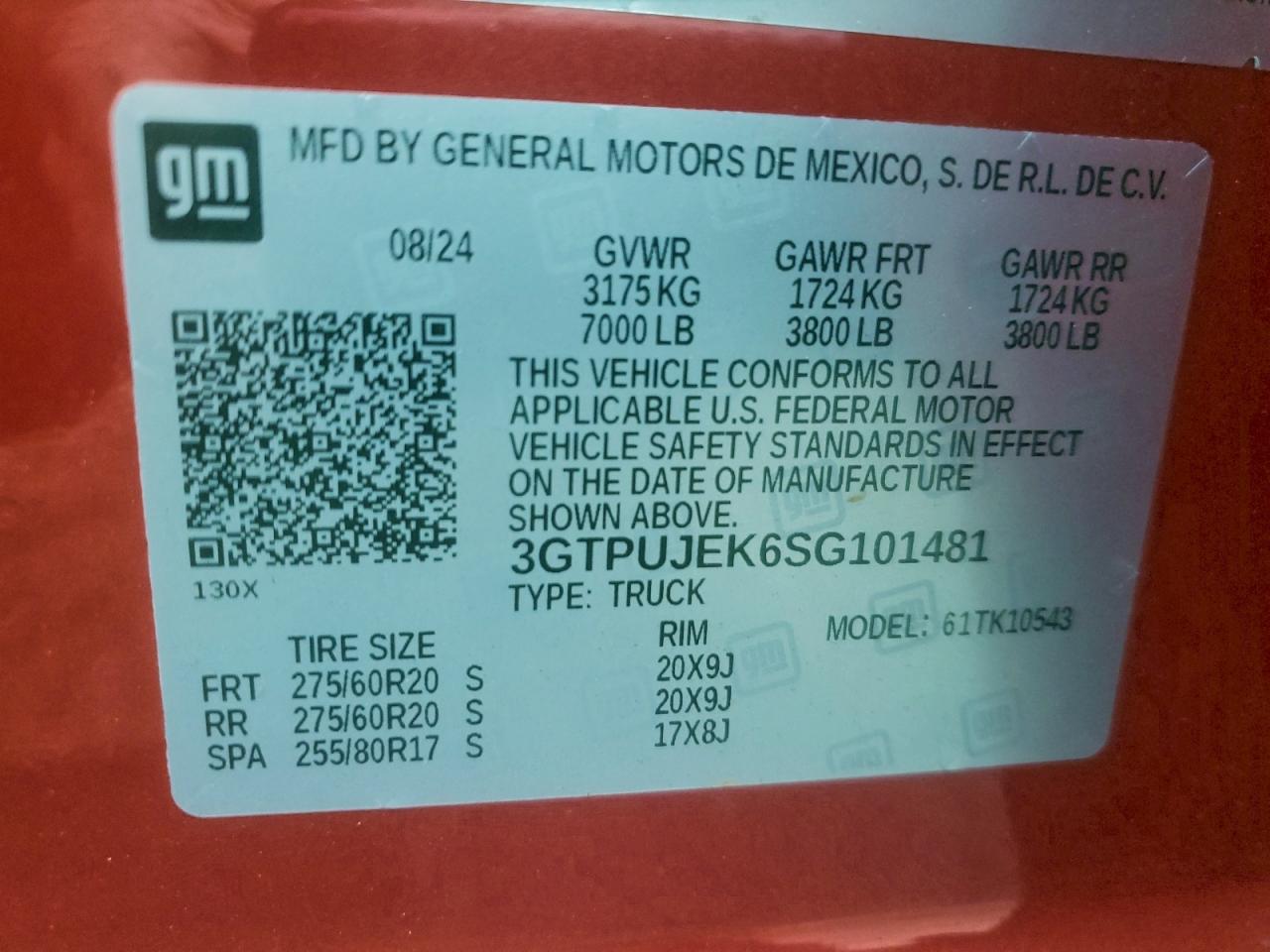 2025 GMC Sierra K1500 Elevation-L VIN: 3GTPUJEK6SG101481 Lot: 94151905