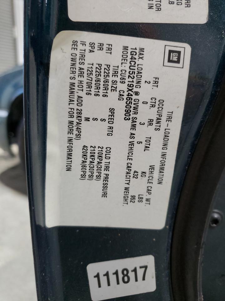 1999 Buick Park Avenue Ultra VIN: 1G4CU5219X4650903 Lot: 93615115