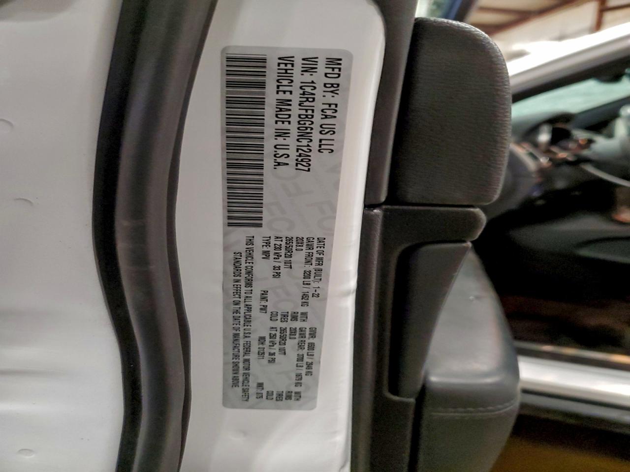 2022 Jeep Grand Cherokee Limited VIN: 1C4RJFBG6NC124927 Lot: 94452415