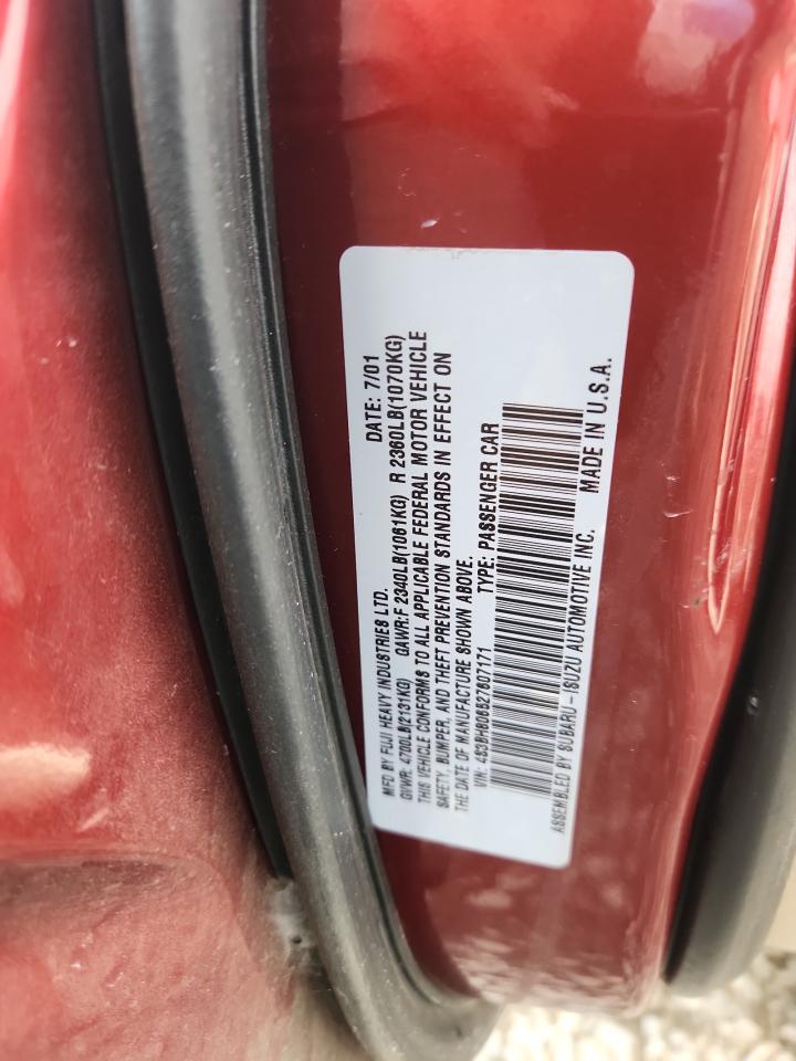 2002 Subaru Legacy Outback H6 3.0 Ll Bean VIN: 4S3BH806527607171 Lot: 93144005