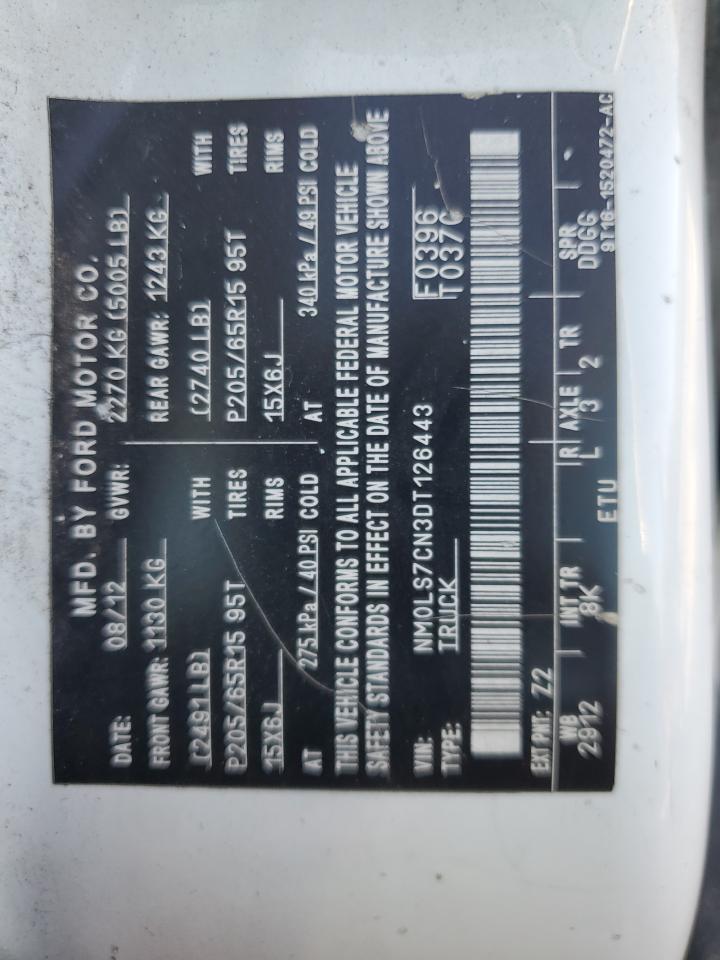 2013 Ford Transit Connect Xl VIN: NM0LS7CN3DT126443 Lot: 93942325