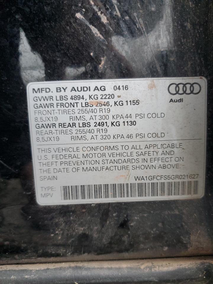 2016 Audi Q3 Prestige VIN: WA1GFCFS5GR021627 Lot: 91449045