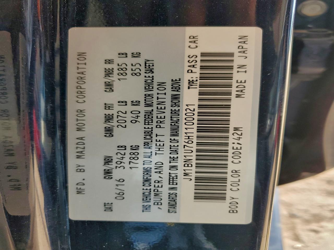 2017 Mazda 3 Sport VIN: JM1BN1U76H1100021 Lot: 94529525