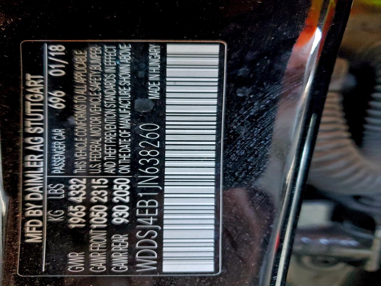 2018 Mercedes-Benz Cla 250 VIN: WDDSJ4EB1JN638260 Lot: 94515025