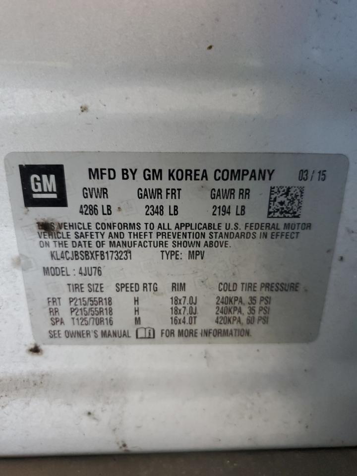 2015 Buick Encore Convenience VIN: KL4CJBSBXFB173231 Lot: 90512795