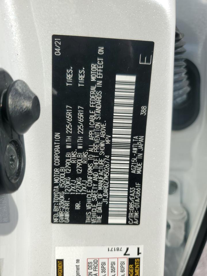 2021 Lexus Nx 300 Base VIN: JTJDARDZ7M5026774 Lot: 91914185