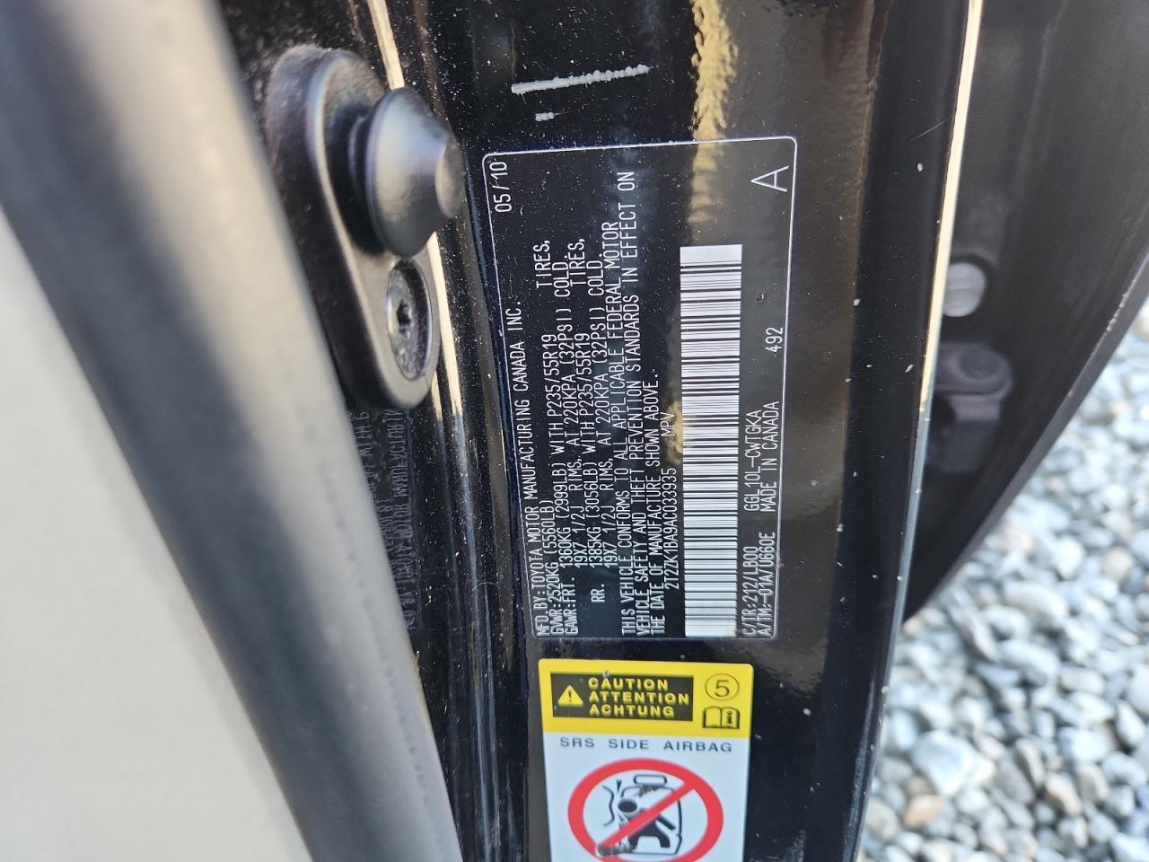 2010 Lexus Rx 350 VIN: 2T2ZK1BA9AC033935 Lot: 90989395