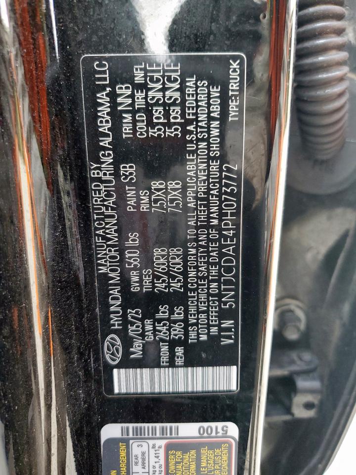 2023 Hyundai Santa Cruz Sel VIN: 5NTJCDAE4PH073772 Lot: 92522865