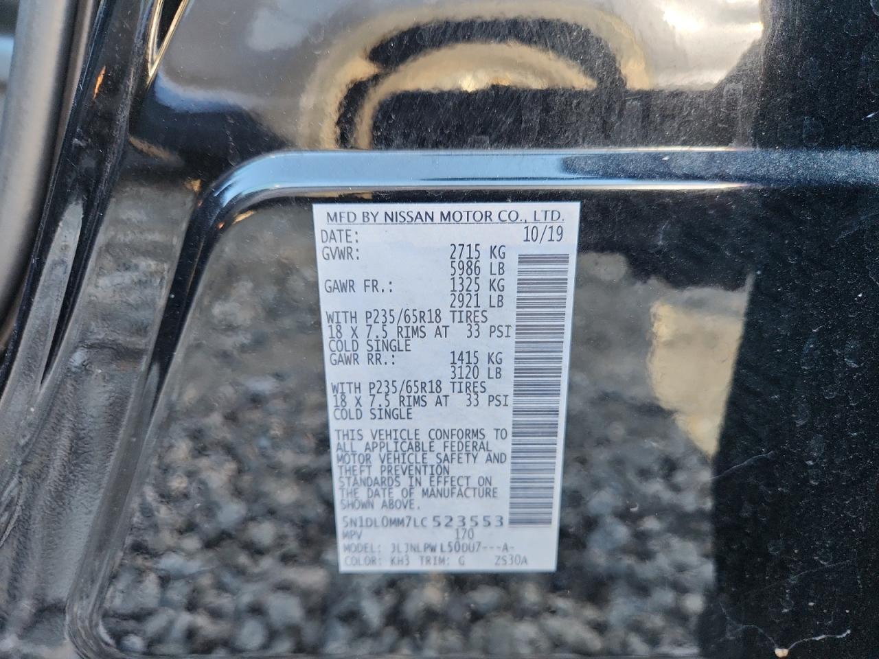 2020 Infiniti Qx60 Luxe VIN: 5N1DL0MM7LC523553 Lot: 92620035