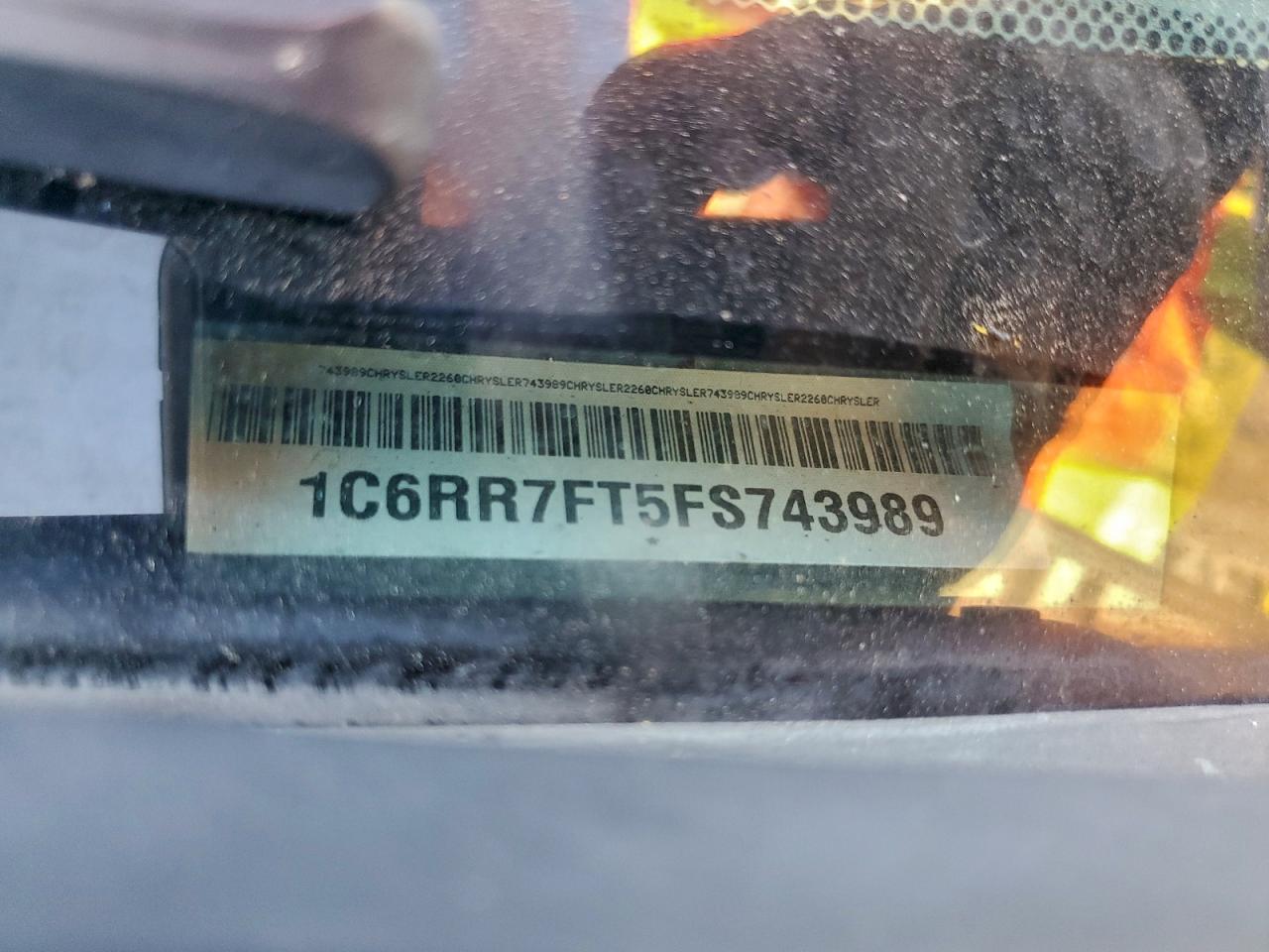 2015 Ram 1500 St VIN: 1C6RR7FT5FS743989 Lot: 94374105