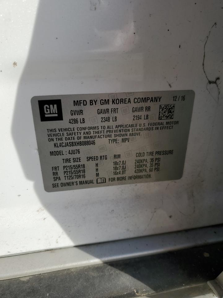 2017 Buick Encore Preferred VIN: KL4CJASBXHB088046 Lot: 92853855