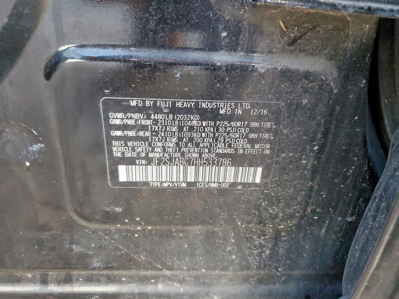 2017 Subaru Forester 2.5I VIN: JF2SJABC7HH533786 Lot: 90852075