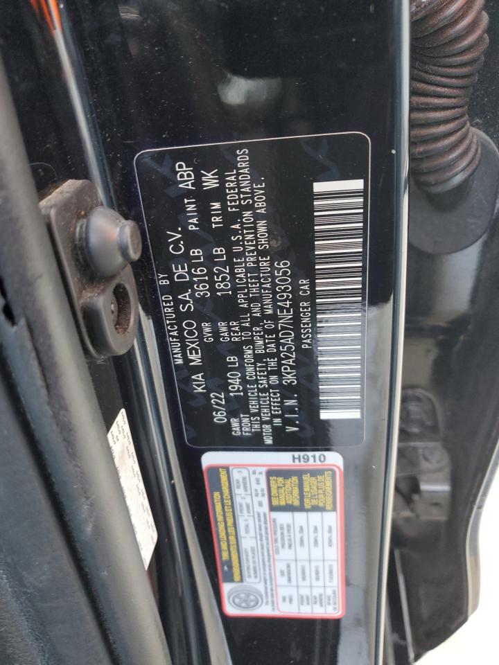 2022 Kia Rio S VIN: 3KPA25AD7NE493056 Lot: 93279015