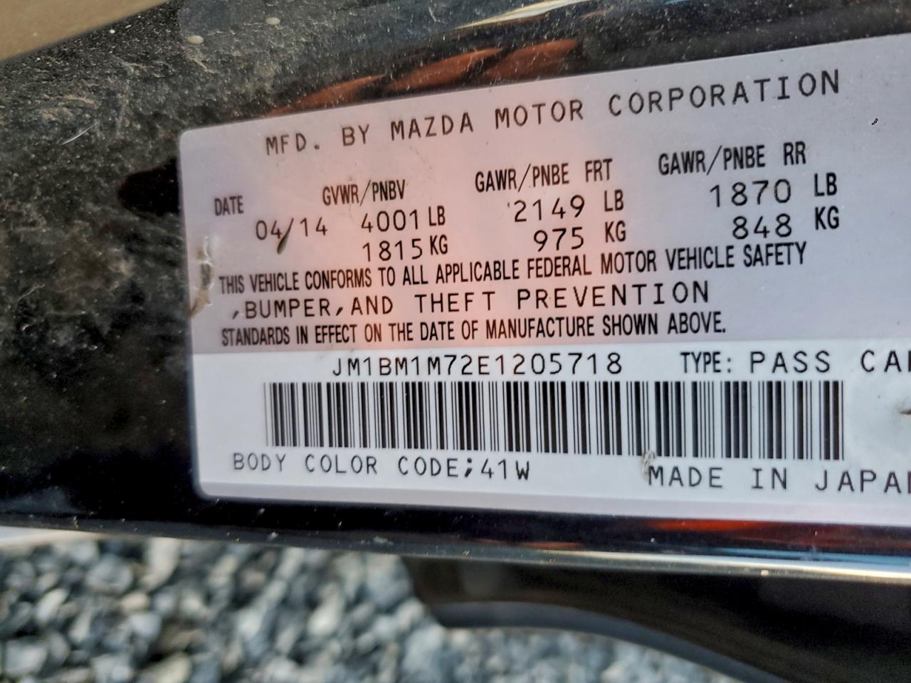 2014 Mazda 3 Grand Touring VIN: JM1BM1M72E1205718 Lot: 94419545