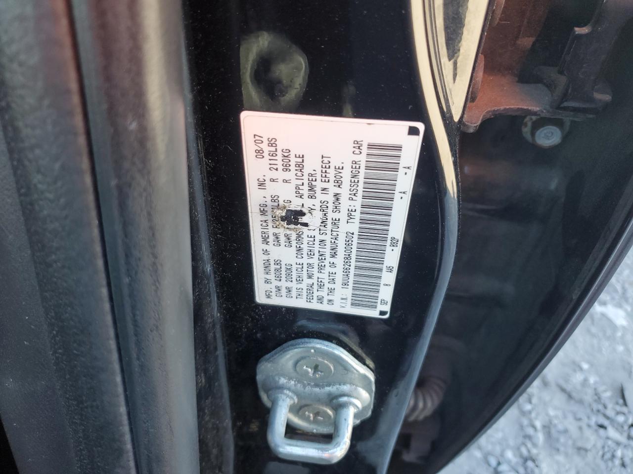 2008 Acura Tl VIN: 19UUA66268A006502 Lot: 91253175