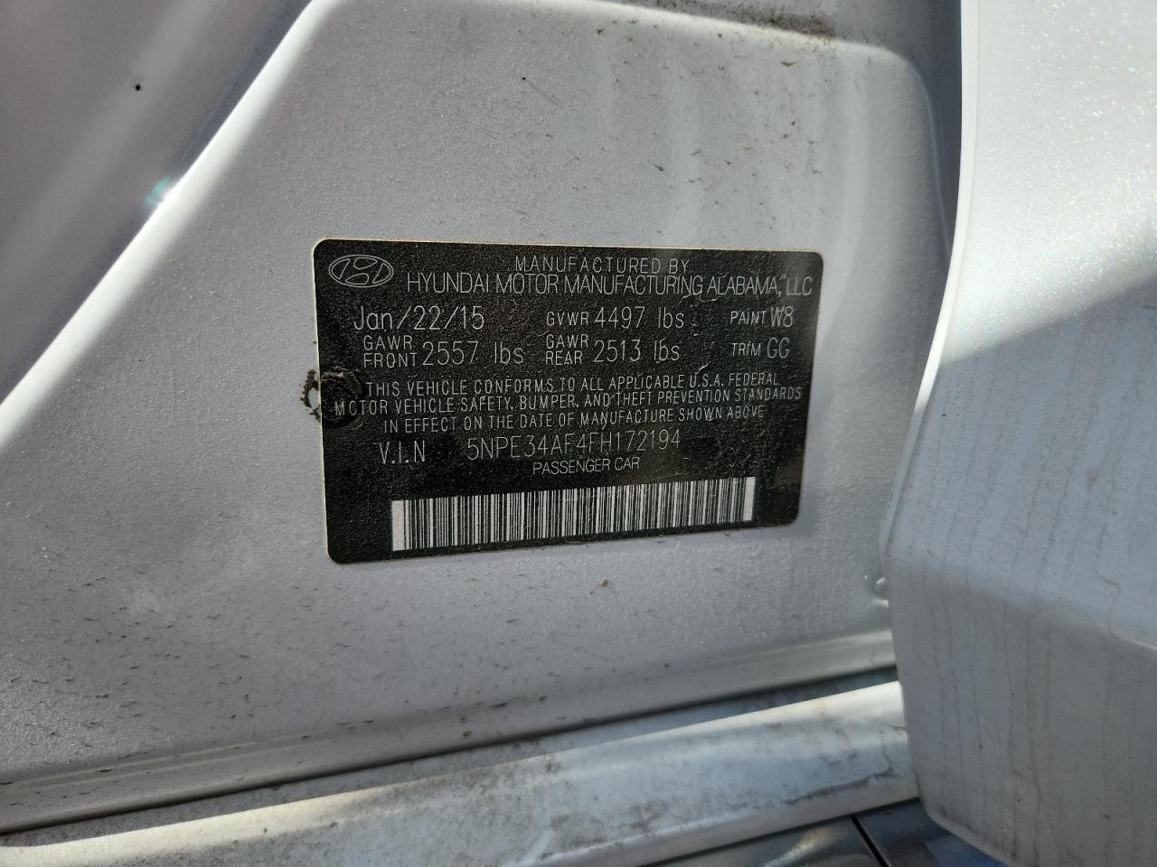 2015 Hyundai Sonata Sport VIN: 5NPE34AF4FH172194 Lot: 92805625