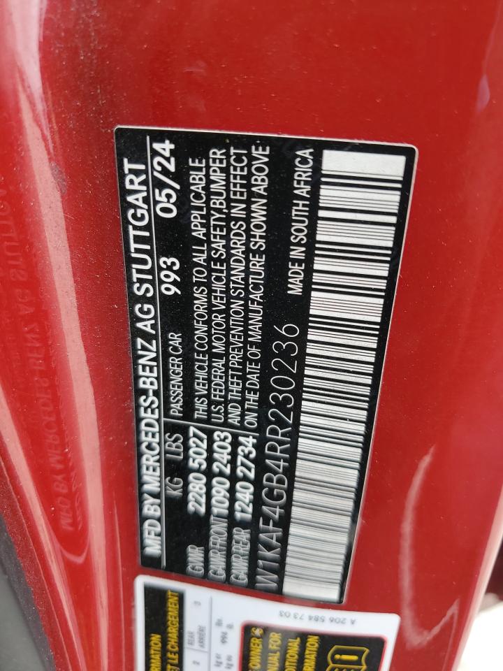 2024 Mercedes-Benz C 300 VIN: W1KAF4GB4RR230236 Lot: 89861655