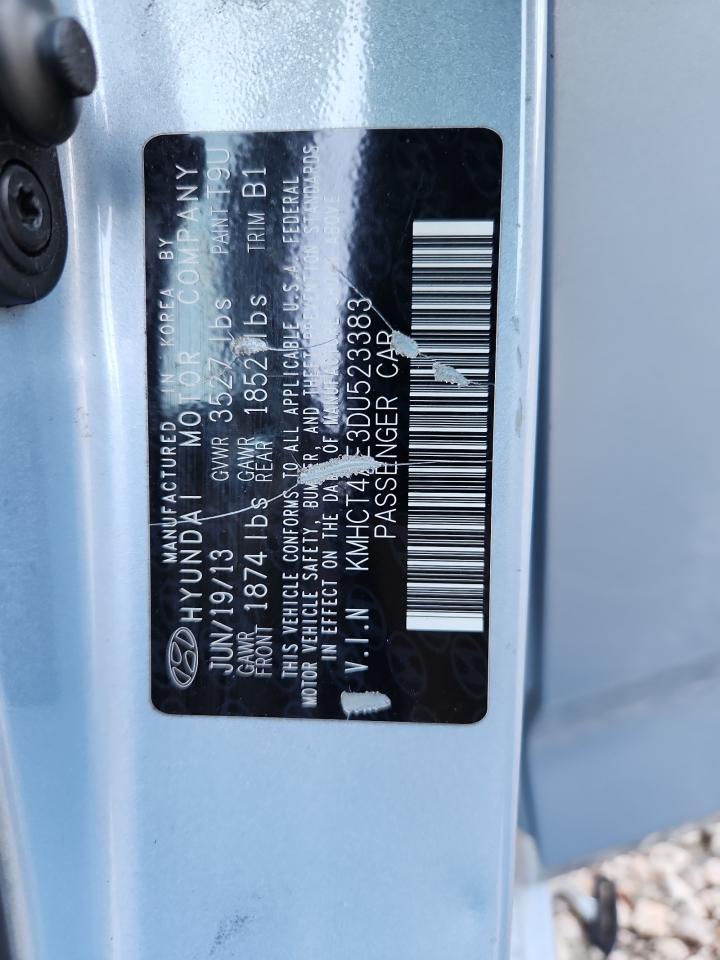 2013 Hyundai Accent Gls VIN: KMHCT4AE3DU523383 Lot: 93476755