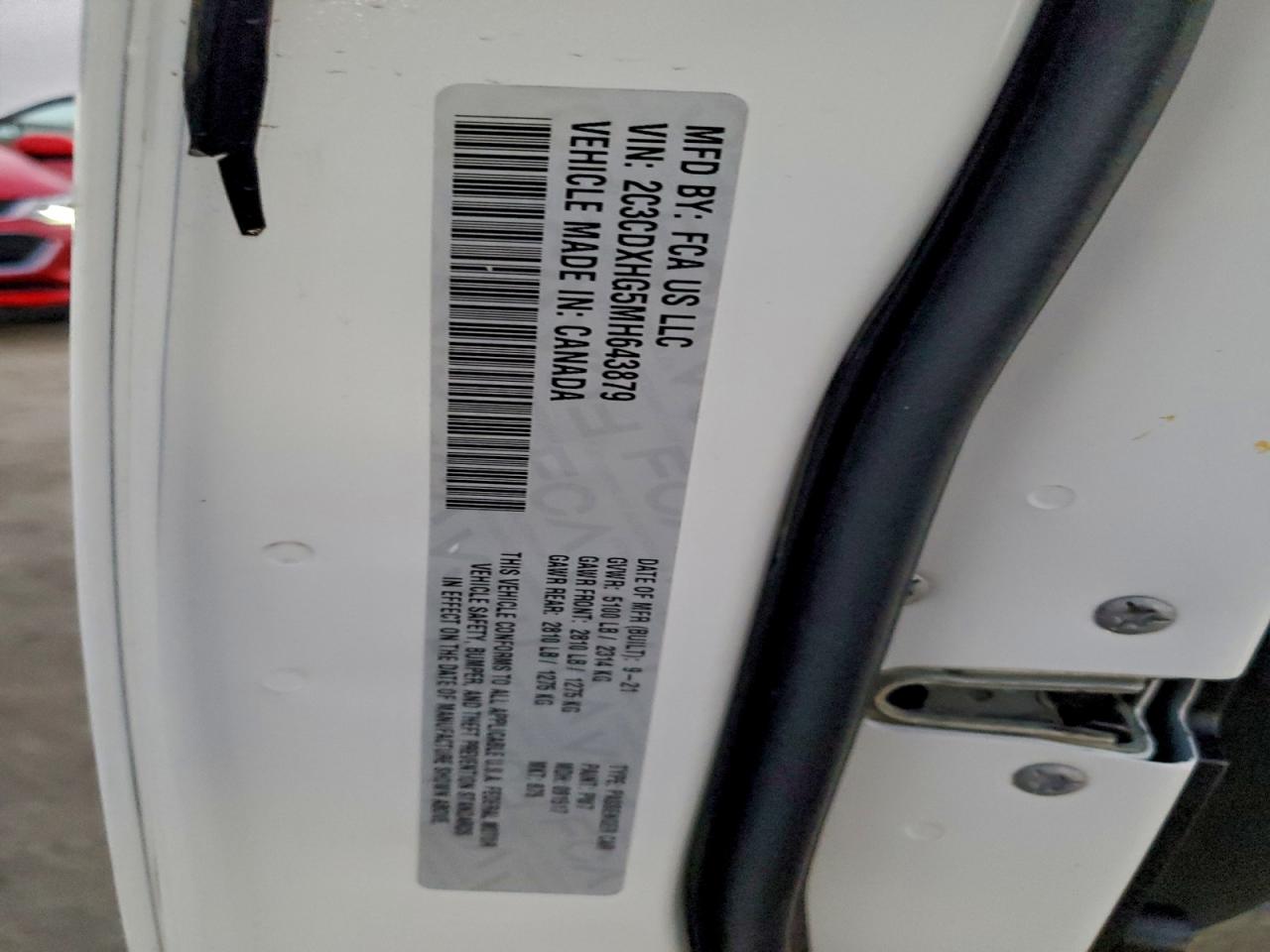 2021 Dodge Charger Gt VIN: 2C3CDXHG5MH643879 Lot: 94348675