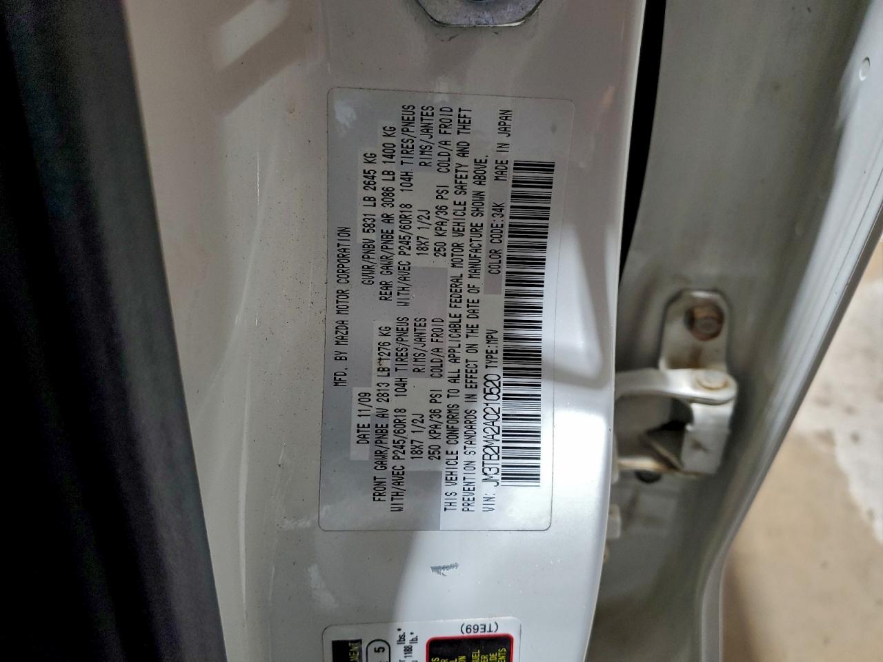 2010 Mazda Cx-9 VIN: JM3TB2MA2A0210520 Lot: 94187705