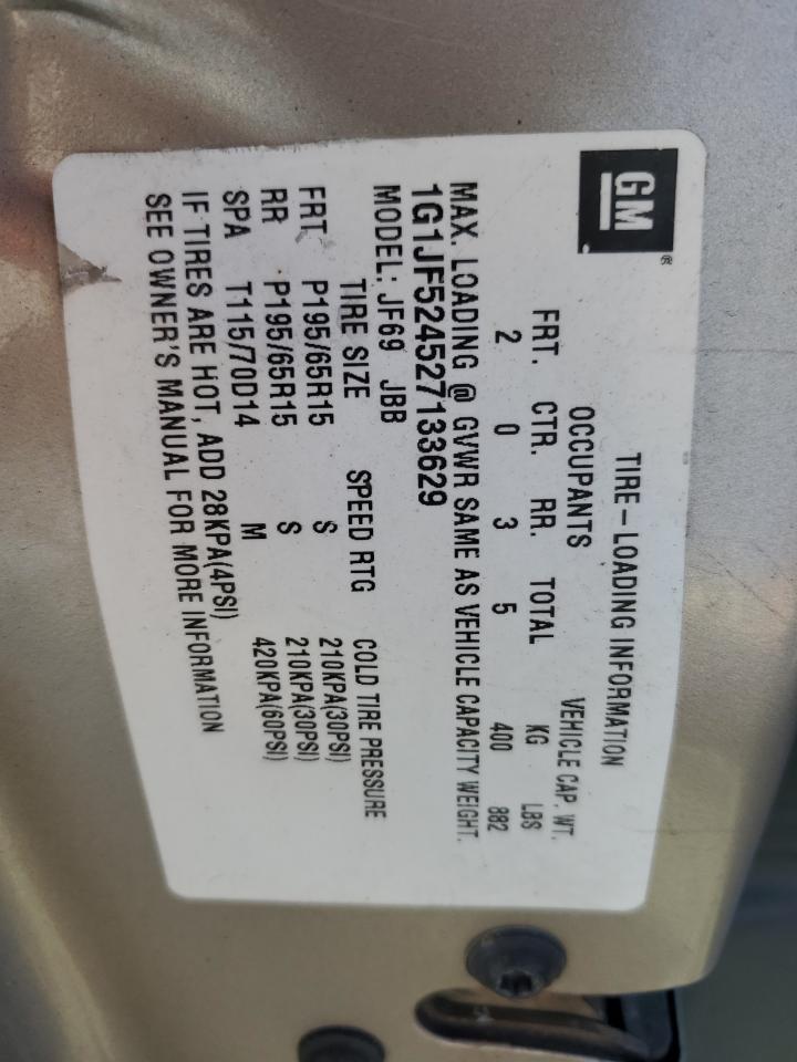 2002 Chevrolet Cavalier Ls VIN: 1G1JF524527133629 Lot: 91973975