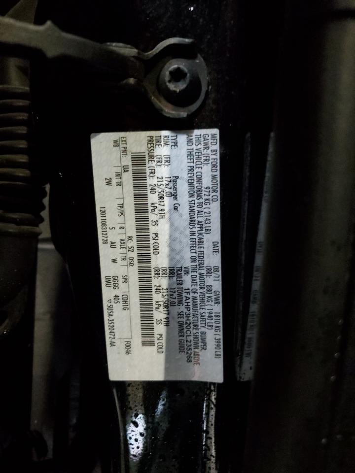 2012 Ford Focus Sel VIN: 1FAHP3H20CL235268 Lot: 93001115