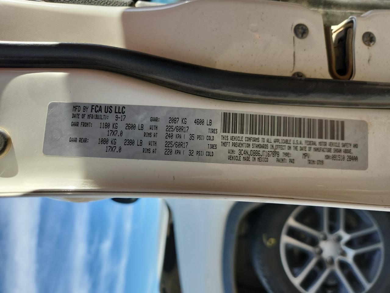 2018 Jeep Compass Latitude VIN: 3C4NJDBB6JT167878 Lot: 92512825