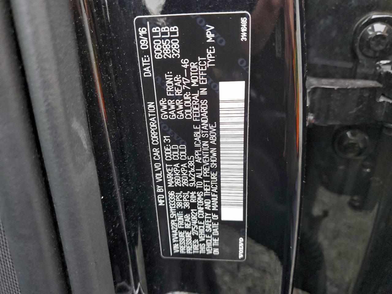 2017 Volvo Xc90 T6 VIN: YV4A22PL5H1133396 Lot: 93637555