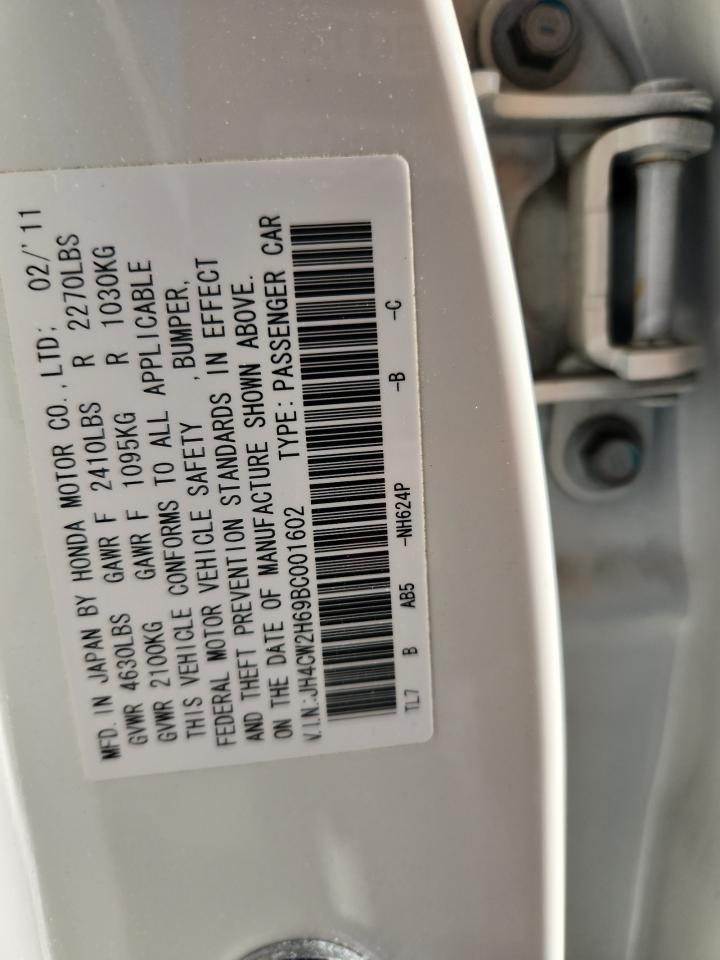 2011 Acura Tsx VIN: JH4CW2H69BC001602 Lot: 92816585