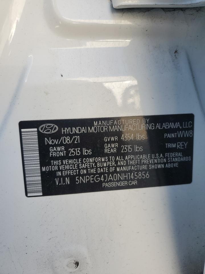 2022 Hyundai Sonata Se VIN: 5NPEG4JA0NH145856 Lot: 89869355