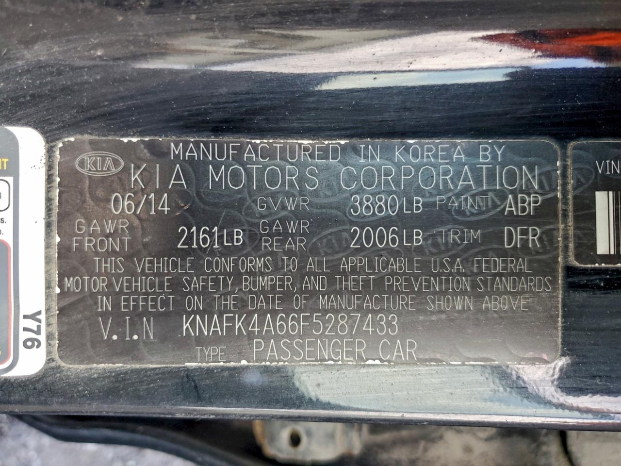 2015 Kia Forte Lx VIN: KNAFK4A66F5287433 Lot: 94773275