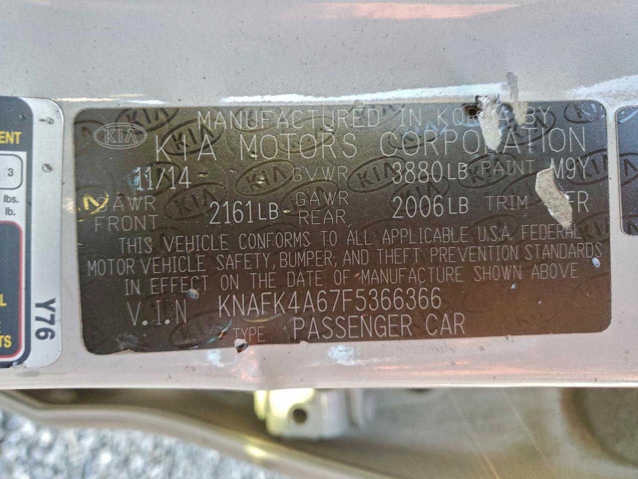 2015 Kia Forte Lx VIN: KNAFK4A67F5366366 Lot: 94516605