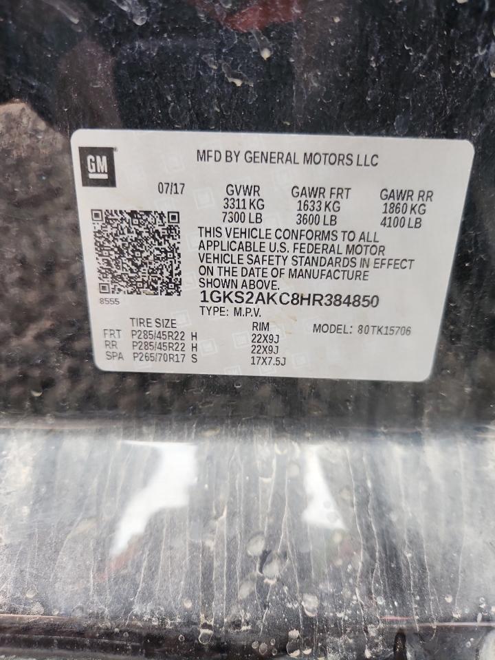 2017 GMC Yukon Sle VIN: 1GKS2AKC8HR384850 Lot: 91377695