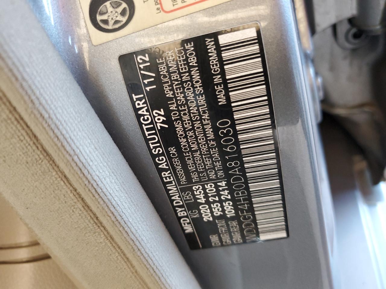 2013 Mercedes-Benz C 250 VIN: WDDGF4HB0DA816030 Lot: 90843685