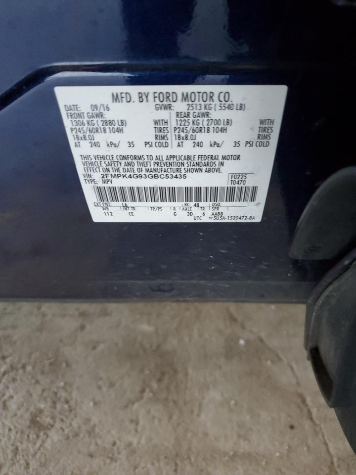 2016 Ford Edge Se VIN: 2FMPK4G93GBC53435 Lot: 92437375