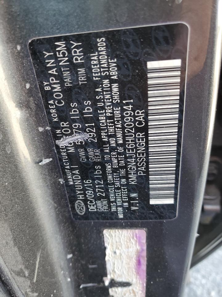 2017 Genesis G80 Base VIN: KMHGN4JE6HU209941 Lot: 91347355