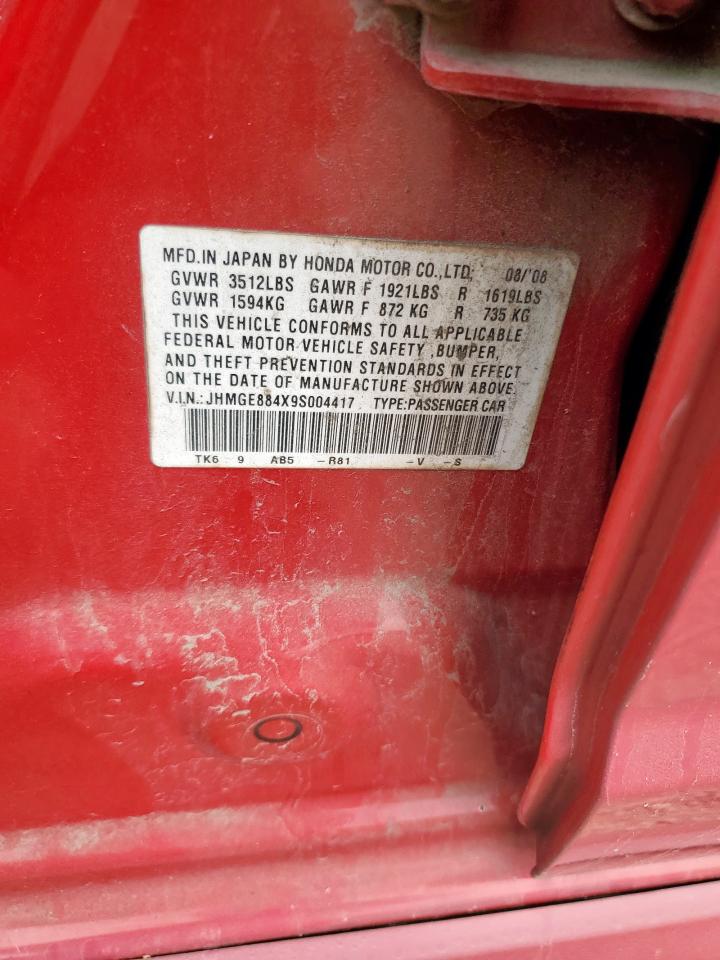 2009 Honda Fit Sport VIN: JHMGE884X9S004417 Lot: 93156295