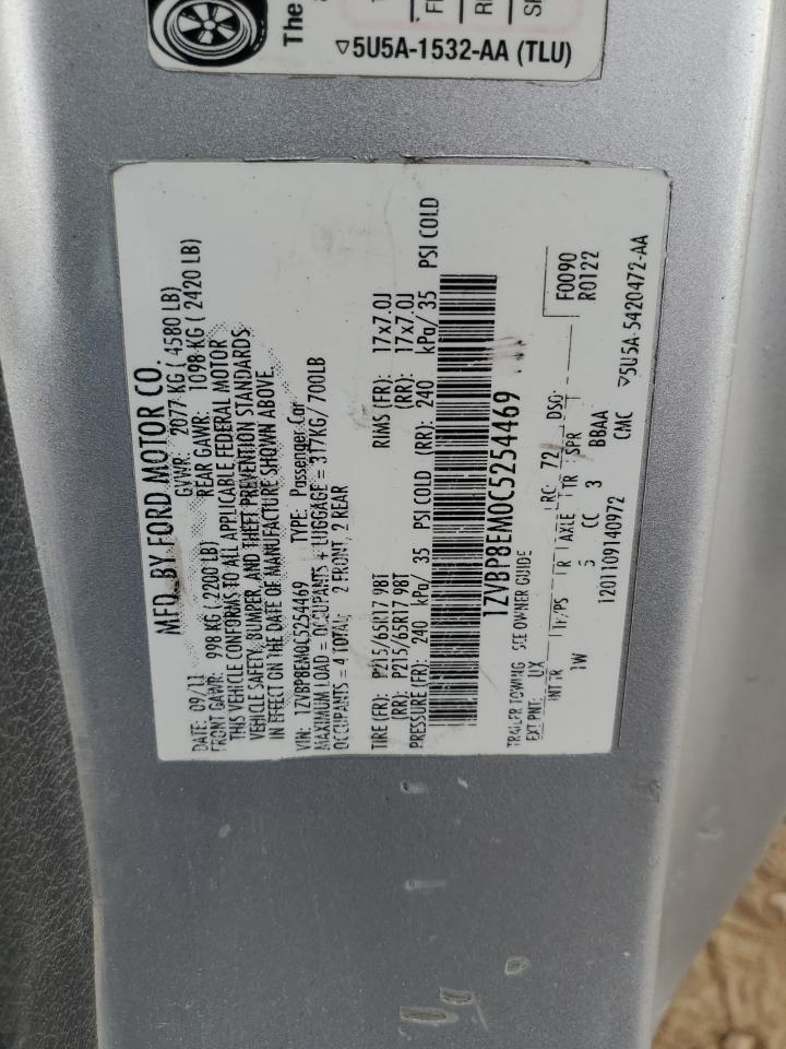 2012 Ford Mustang VIN: 1ZVBP8EM0C5254469 Lot: 92671415