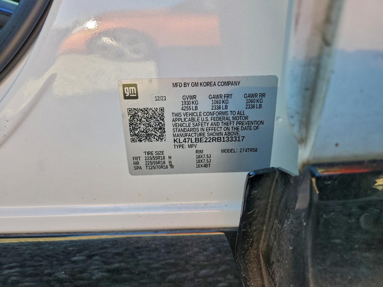 2024 Buick Envista Sport Touring VIN: KL47LBE22RB133317 Lot: 94111135